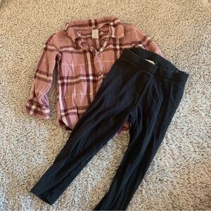 H&M Pink and Cream Checkered Shirt